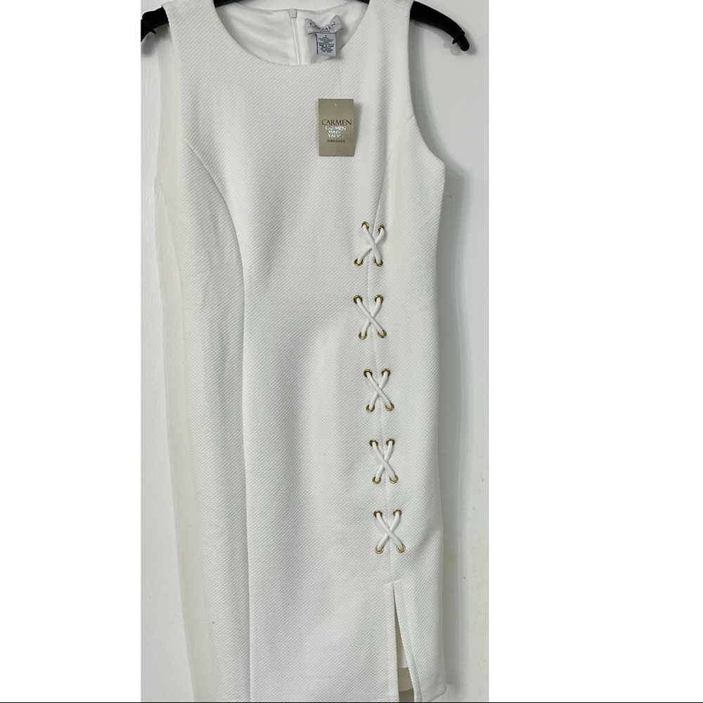 Carmen Marc Valvo white dress NWT